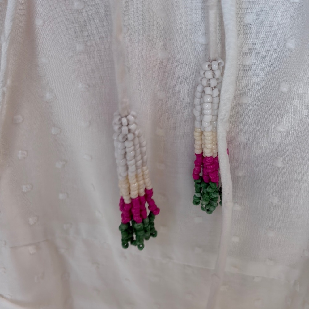 FARM Rio White Midi Dress with Pink & Green Floral Embroidery - Picture 5 of 9
